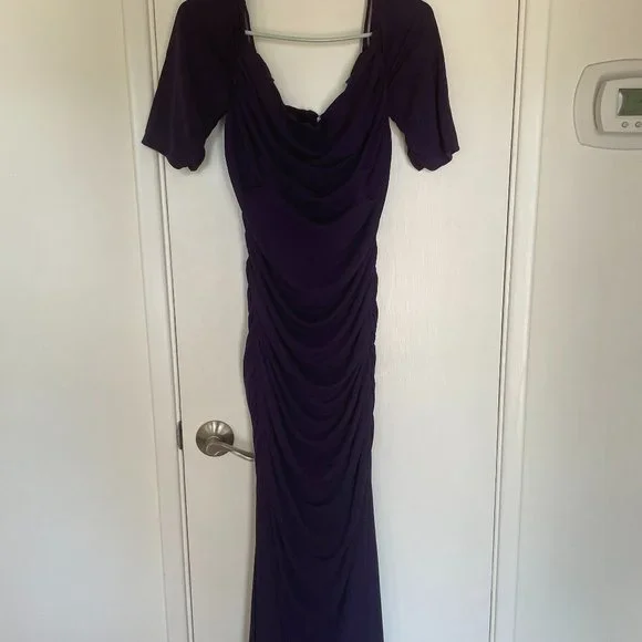 Badgley Mischka | Dresses | Badgley Mischka Glamorous Deep Purple Formal  Fitted Floor Length Gown | Poshmark